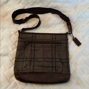 Coach Brown Plaid Crossbody Bag